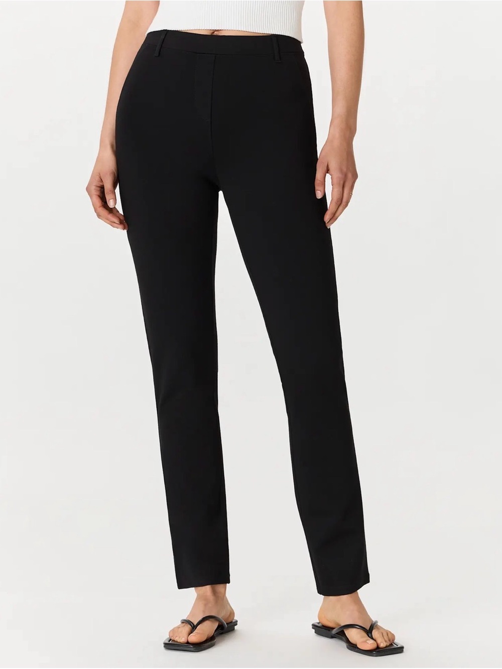 Quince Black Straight-Leg Pants XS petite